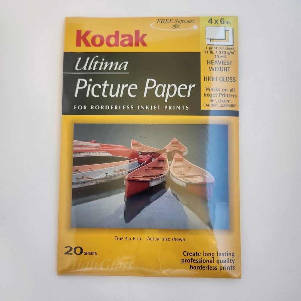 Kodak Ultima Picture Paper 4x6 20 sheets NIP Sealed